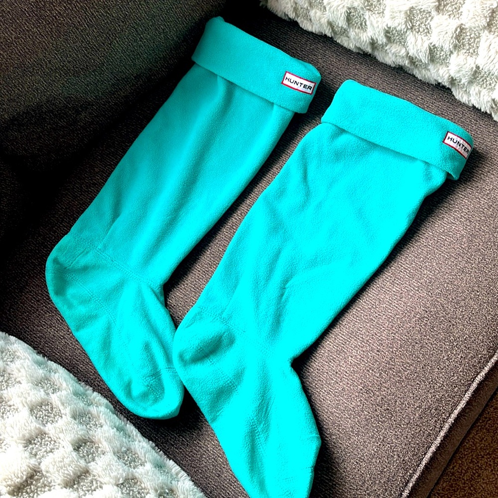 Teal fleece Hunter socks